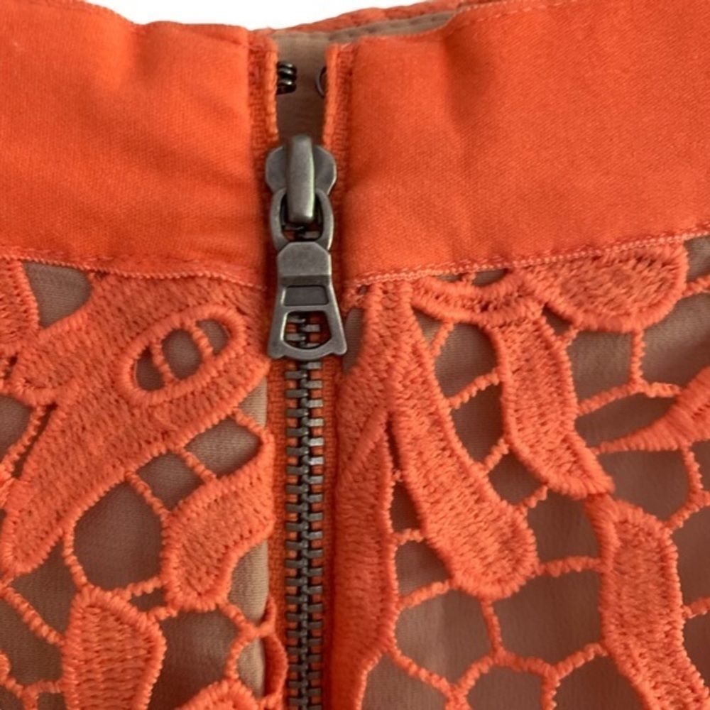 NWT Alice and Olivia Lace Skirt Orange Sz 6 - Picture 3 of 6